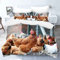 CLQPYQ Bettwäsche Set 135X200 3 Teilig Mikrofaser Winter Bettbezug, 3D Tierisches Huhn Druck Muster Bettbezüge Mit Reißverschluss Und 2 Kissenbezug 80X80Cm, Für Kinder Und Erwachsene