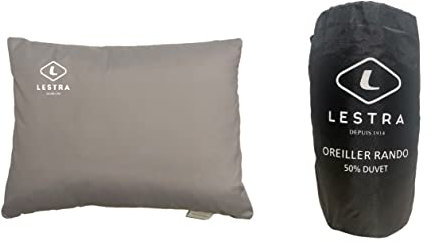 Lestra Outdoor - Wanderkissen komprimierbar - leicht & bequem - 50% Entendaunen - 45x35-260g - Made in Frankreich
