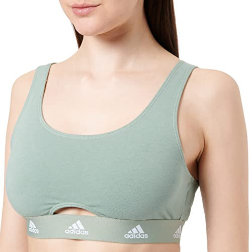 adidas Damen Scoop Bralette-Sport Active Comfort Cotton Unterwäsche, 707 Olive Green, M