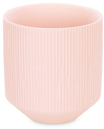 AmeliaHome Aufbewahrungsbox aus Keramik Organizer Blumentopf 9x9,8 cm Paso Pfirsich