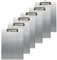 6er Alu Klemmbrett A4 mit gummierter Metalklemme, Schreibbrett DIN A4 mit Aufhängeose, Pad Halter Clipboard - Stabile Aluminum Schreibplatte - Schreibblock 6er Pack in Grau - TKD8025-grey-6x