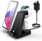 seacosmo 3 in 1 Wireless Charger for Samsung Galaxy Watch 5 Pro/4/3/2/1, Charging Station for Samsung Note/S/Z Series, Charging Dock for Galaxy Buds(Not for iWatch) Black