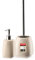 KADAX 2-teiliges Badezimmer Set aus Keramik, Badaccessoires, Badzubehör, Seifenspender, Badezimmerbecher, Seifenschale und WC-Bürste (Bürste&Spender Beige)