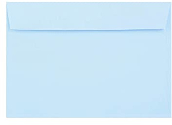5 x 7 / 133mm x 184mm Coloured Envelopes Great for Greeting Cards, Wedding Invitations, Crafts, Business/Office - Pack of 25 Envelopes (Light Blue Peel & Seal)