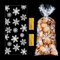 BBLIKE 120 Cellophantüten weihnachten, kekstüten weihnachten, plätzchentüten mit 120 Bindebänder Zellophantüten transparent kekstüten für Schokolade plastiktüten Bonbons Kekse (Schneeflocke)