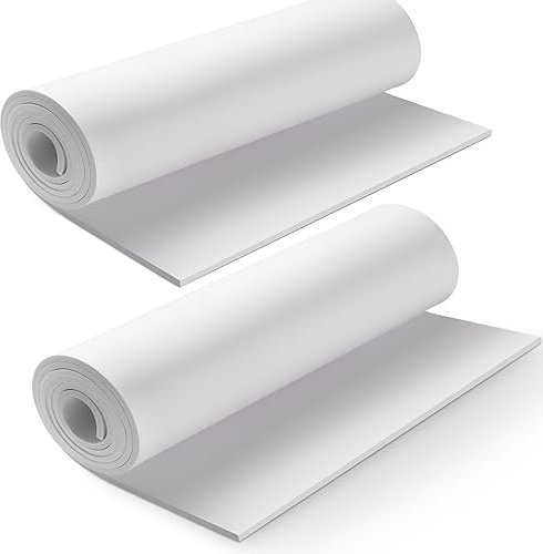 MEARCOOH 2 Rollen Eva Foam 6mm, Weiße Eva Foam Cosplay, 35.5x124.5cm mit hoher Dichte 86kg/m3 Eva Schaumstoff für Kunsthandwerk Kostüm DIY Projekt