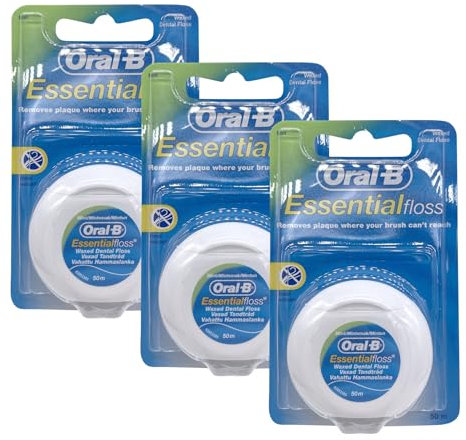 Essential Waxed Mint Zahnseide, 50 m, 3 Stück