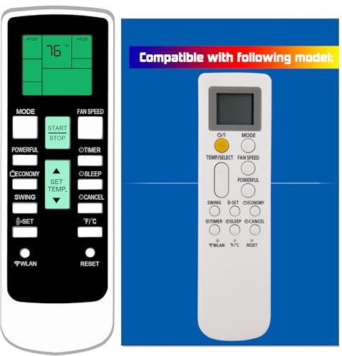 Telecomando di ricambio per climatizzatore Fujitsu AR-RPB2U K9334139011 9334139011 (con retroilluminazione)