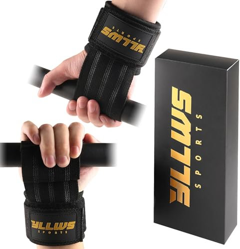 Profi Zughilfen für Kraftraining mit für Powerlifting, Crossfit, Fitness, Lifting Straps für Frauen, Männer, Perfekt für Bodybuilding, Kreuzheben, Neopren-Polsterung und Baumwolle (Schwarz, large)