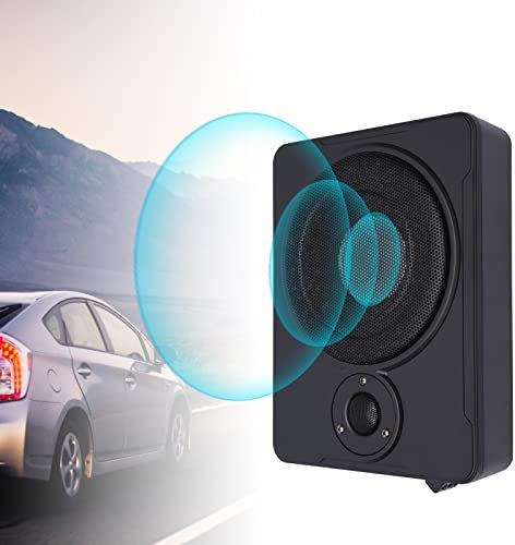 ieLsngai Auto Untersitz Subwoofer Kompakt Kfz Aktiv Bassbox,Subwoofer Kompakt Kfz Aktiv Bassbox 600 W, 8 Zoll Bassbox mit Kabel Set 12 V