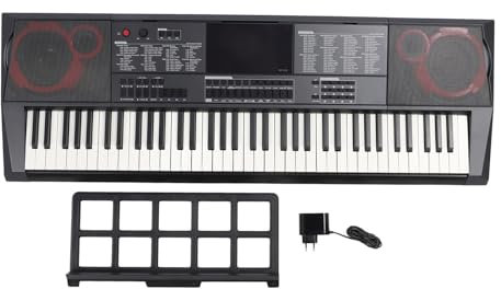 Elektronische Tastatur mit 73 Tasten, Klavier, Stereo, HiFi, Tragbar, Standard, Professionelles Bewertungstestinstrument für Anfänger, 100–240 V (EU-Stecker)