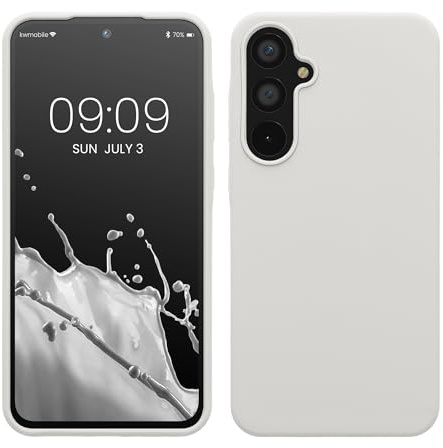 kwmobile Handyhülle für Samsung Galaxy A55 5G Hülle - Case Silikon - Kabelloses Laden - Schutzhülle Cover in Weiß matt
