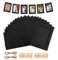COMNICO 20 Schwarz Papier Fotorahmen Papier-Bilderrahmen Wanddekoration DIY Karton Kraftpapier Bilderrahmen mit 20 Holzklammern und 2 Juteschnur Foto-Displayhalter Banner-Set