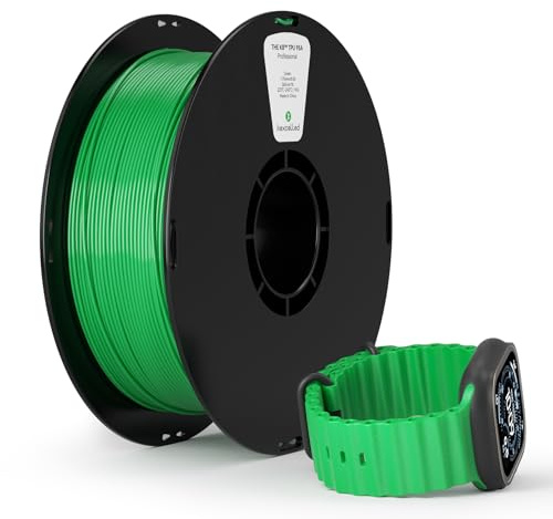 kexcelled TPU 95A Filament, Flexibel und Weich, Hervorragende Elastizität, 1,75mm 1kg Spule Rolle, 3D Drucker Materialient, Vakuumverpackung, für FDM Druckern, Grün