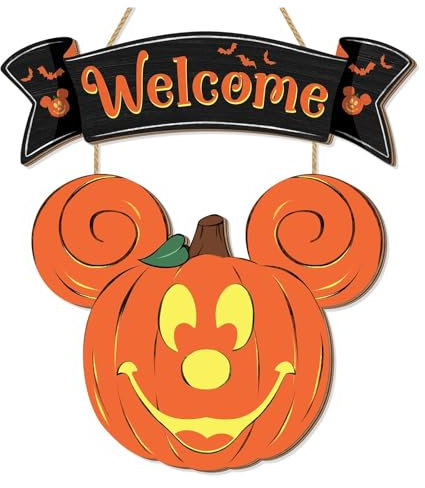 FHBHJNATC Halloween Decoration Rat Citrouille, Halloween Door Decor en Bois, Décorations de Porte D'halloween, Idéal pour Les Fenêtres, Les Murs, Les Portes en Bois et Les Fêtes d'Halloween