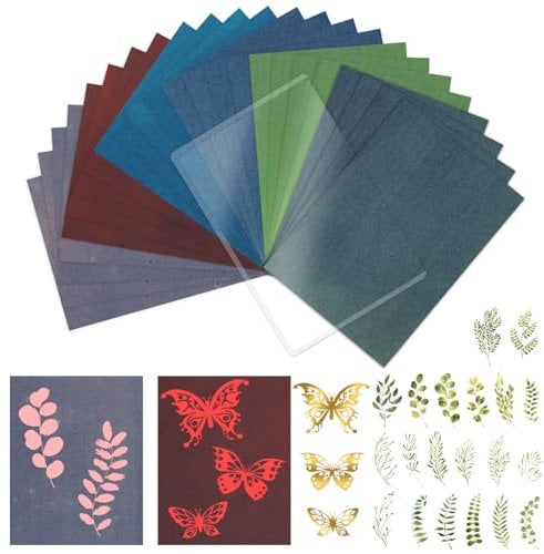 48 Stück Cyanotype Paper Kit,A5 Hochempfindliches Sonnendruckpapier Naturdruckpapier,Sonnendruckpapier Kinder mit Cyanotypie Material, Cyanotypie Papier Kit für Kinder Erwachsene Basteln,DIY