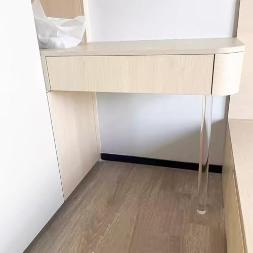 Pieds de table en acrylique transparent pour projets de bricolage, design cylindrique, fin, 70 x 8 cm, capacité de 150 kg