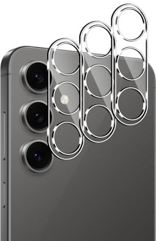 Lutree per Samsung Galaxy S24 FE 5G Vetro Temperato Pellicola Fotocamera, 3 Pezzi Durezza 9H HD Lente Protettiva, Anti-Graffio Senza Bolle Fotocamera Protezione -Transparent
