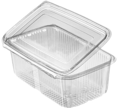 MyPapp 100 Stk. Klappboxen 1000ml Rechteckbecher mit Deckel - Feinkostbecher Mealprep Box Behälter Container Einwegschale (PET)