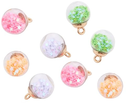 Operitacx Grüne Glaskugel Anhänger aus Glas mit Kleinem Loch | Selbstgemacht für Schmuck und Ornamentherstellung, Geruchlos, Stilvolle Ausführung, 30 Stück Zufällige Farbe Zufälliger Stil