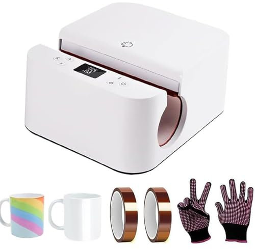 QYOEGSQ Auto Tumbler Heat Press Machine, Mug Heat Press Machine with Heat Tape & Glove,Auto Shut-Off, Heat Transfer Machine, for 2.95-3.18 Sublimation Tumblers, Mugs