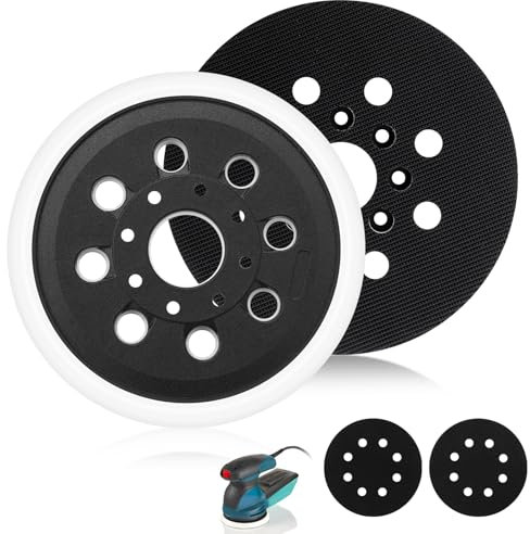 2 discos abrasivos para Bosch GEX 125-1 AE, discos de lija de 125 mm, 8 orificios, disco de apoyo con velcro, para Bosch PEX 220 A, PEX 300/400 AE, accesorio para lijadora orbital