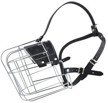 L&J Pets Uk Metall Maulkorb für Deutsche Dogge & ähnliche große Hunde – Sicher, Bequem & Verstellbar (D, Silber/Schwarz)