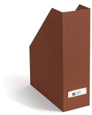 BIGSO VIKTORIA Stehsammler mit Beschriftungsetikett – Zeitschriftensammler aus 100% recycelter Faserplatte und Papier – Stehordner für Akten, Dokumente oder Zeitschriften – sienna