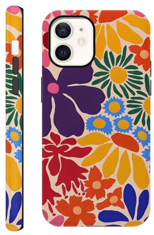 Yirlbey Estivi Cover per iPhone 12 Pro / 12 6,1, Custodia Aesthetic Summer Fiori Disegno Design Motivo Antiurto Silicone Posteriore Protettiva Phone Case per Donne Ragazze per iPhone 12 Pro / 12, 02