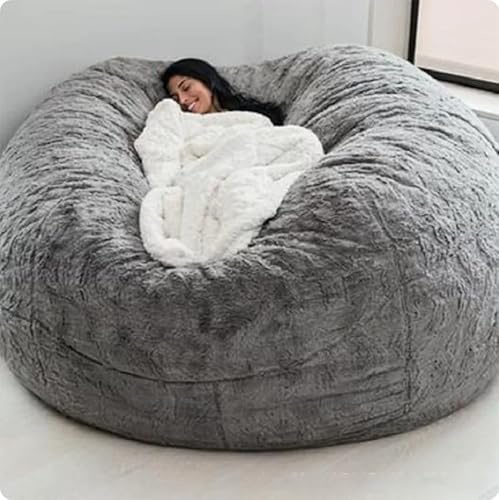 Riesiger Sitzsack-Stuhl, weiches flauschiges Fell, bequemes 2,1 m großes Erwachsenen-Sitzsack-Bett