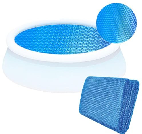 Ratpzou 10FT Couverture Solaire De Piscine Ronde, Film D'isolation Thermique pour Piscine, Couverture Solaire Protection UV Film À Bulles pour Les Piscines Gonflables Solaires du Bain À Remous