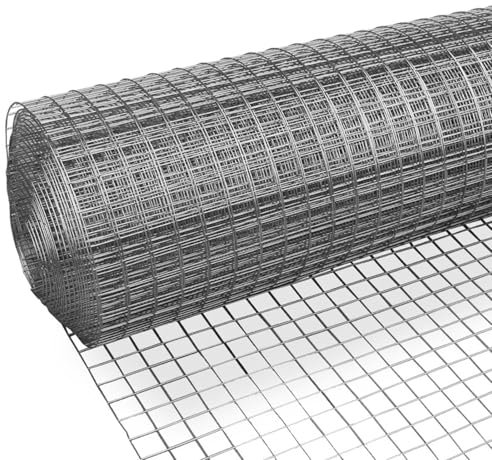 Treillis métallique soudé en acier inoxydable 304,Grille Métallique Maille Toile INOX, Jardin d'oiseaux en Grillage Câblé, tissu de quincaillerie de 1/2 pouce,maille en acier inoxydable(1mx1m(39inx3.2