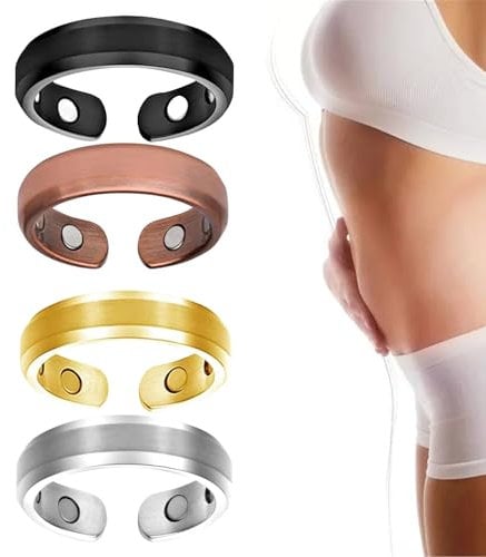 4 Stück Magnetfeldtherapie Ring, Lymphdrainage Magnetringe, Unisex Lymphdrainage Ring, Magnet-Lymph-Entgiftungsring Lymphdrainage-Magnet Leckerli-Ring Für Männer Und Frauen