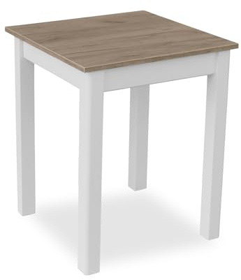 METDREW Esstisch aus Holz | esstisch 60x60 | holztisch | tisch für 2 Personen | klein tisch | skandinavisch | Wohnzimmertisch | Tisch aus Kiefernholz | küchentisch weiß | Tischplatte: Craft Eiche Gold