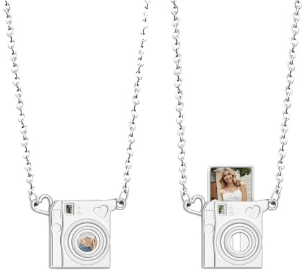 MYLONGINGCHARM Personalized Mini Camera Photo Locket Necklaces, Custom Pendant Necklace with Photo Inside Charm, Christmas Birthday Anniversary Jewelry Gifts for Mom Woman Her Photographer