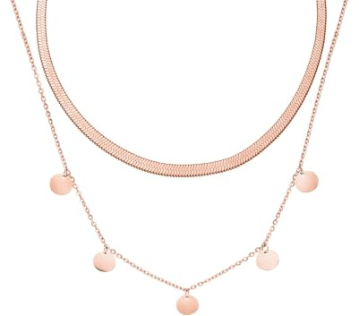 Purelei Ilalo & Kalea Ketten-Set – 2-teiliges Schmuckset mit Schlangen-Choker und Coin-Kette – Edelstahl, wasserfest, verstellbare Längen 35–45 cm – Gold/Silber/Roségold