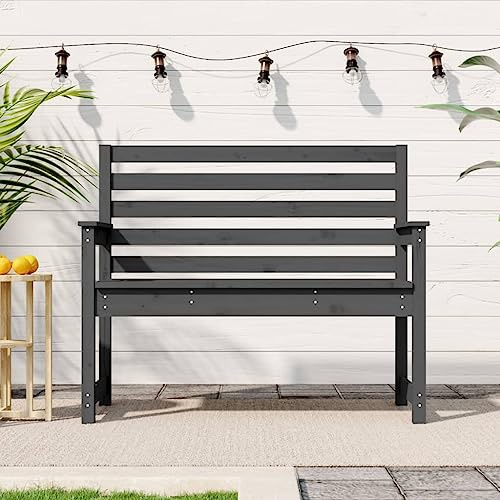 Frdhee Gartenmöbel Sitzbank, Gartenbank, Parkbank, Gartenbank Grau 109x48x91,5 cm Massivholz Kiefer, Bänke Outdoor Für Balkon, Terrassen, Ergonomisch