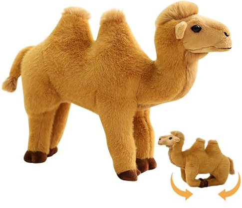 Gcroet 1 Stück Kamel, 30, 5 cm, realistische, niedliche Kuscheltiere, weiches Khaki, gefülltes Kamel für Heimdekoration, superkuscheliges Tier-Plüschkissen für Erwachsene und Kinder.