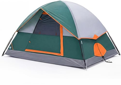 OLIXIS Camping Tent 2 Person, Waterproof Windproof Dome Tent with Multi-Directional Ventilation, Quick 5 Min Setup for Family Outdoor, Backpacking, Hiking, Green