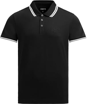 CMPD Herren Poloshirt mit Streifen-Tippings Black, L