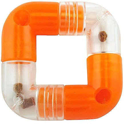 Planet Dog Orbee-Tuff Link Orange Interactive Treat-Dispensing Puzzle Dog Toy, 4-Piece