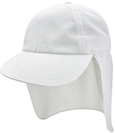 4sold Unisex Schirmmütze m. Nackenschutz Babymütze Kleinkindmütze Mädchen Kinder Kappe Cap UV Kids (White)
