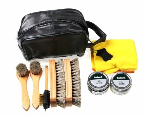 Cathcart Elliot Compact Shoe Cleaning Polishing Care Kit with Non-Toxic Non-Flammable Polish