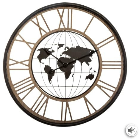 Wanduhr Welt, Metall, D67 cm – Atmosphera Designer Innen