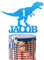 EDSG Personalised Dinosaur Cake Topper for Boy with Any Name Any Age | Multicolour Glitter Dragon Topper for 1st, 3rd, 5th, 7th, 9th, 13th Birthdays (Blue)