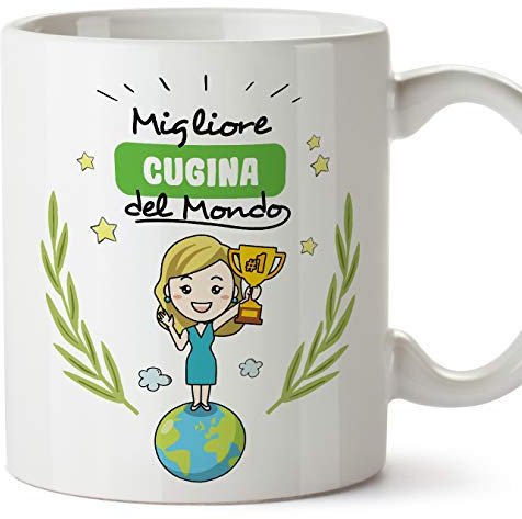 Mugffins Tazza Cugina -Famiglia Mondo -Idee Regali Divertenti e Originali -Tazze di caffè eTè -