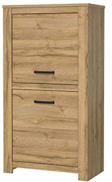 Furniture24 Schrank Havanna HVNS411R, 2 Türiger Wohnzimmerschrank, Highboard, Schrank, Kommode, Alteiche Dekor