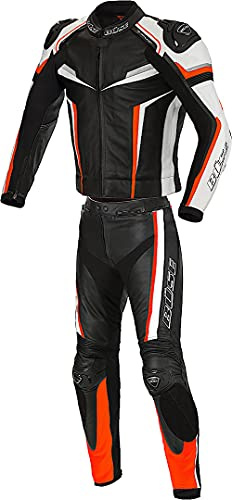 Büse Mille 2-Teiler Motorrad Lederkombi, schwarz/orange/weiß, 50