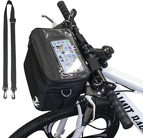 MKYRLX Fahrradlenkertasche, Kühltasche, tragbar, mit Touchscreen auf dem Telefon, Stabiler Halterungsrahmen auf Fahrradlenker, Fahrrad