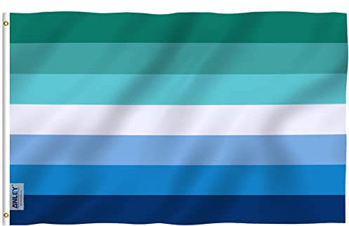 Anley Fly Breeze Bandera MLM Vincian Pride de 3 x 5 pies - Cabecera de lona y doble costura - Banderas LGBT gay de hombres que aman a los hombres Poliéster con ojales de latón 3 x 5 pies